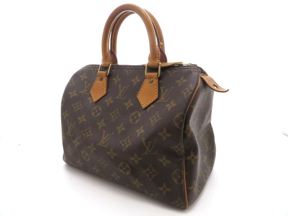 Louis Vuitton Brown Leather Monogram Speedy Brown